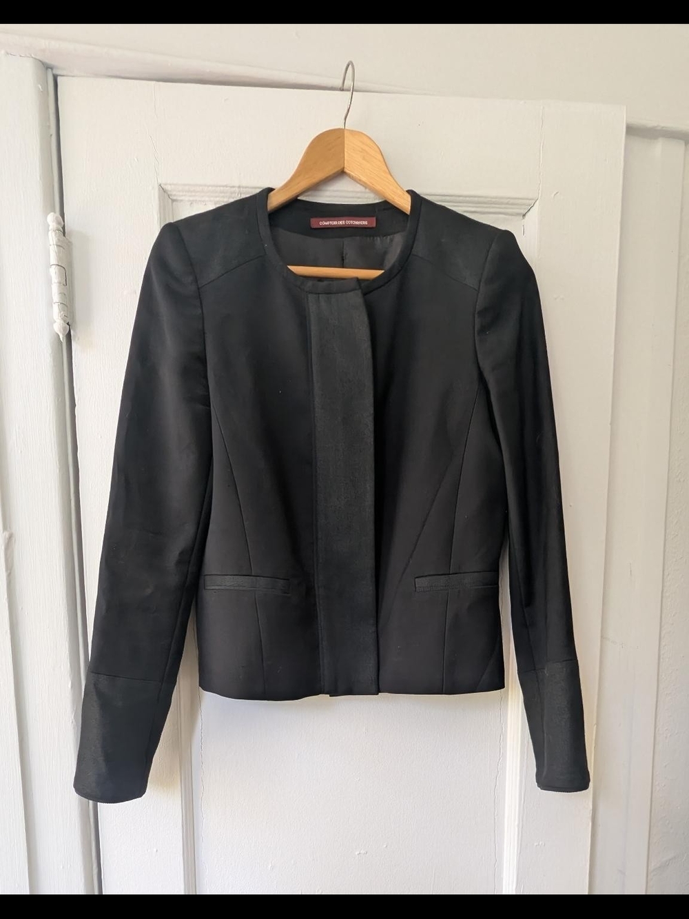 Comptoir des Cotonniers Black Asymmetric Zip Jacket – Size 36 - Pergola